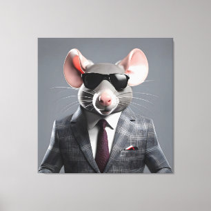 Lienzo personalizado de ratón divertido