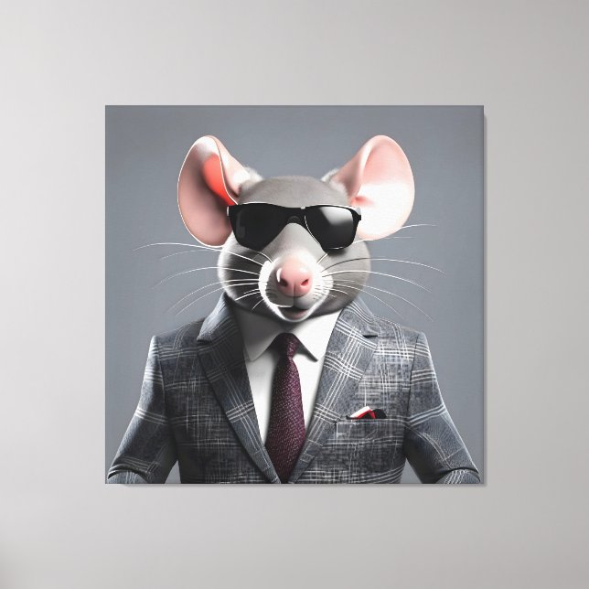 Lienzo personalizado de ratón divertido (Anverso)