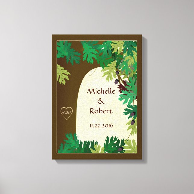 Lienzo Personalizado de roble boda (Anverso)