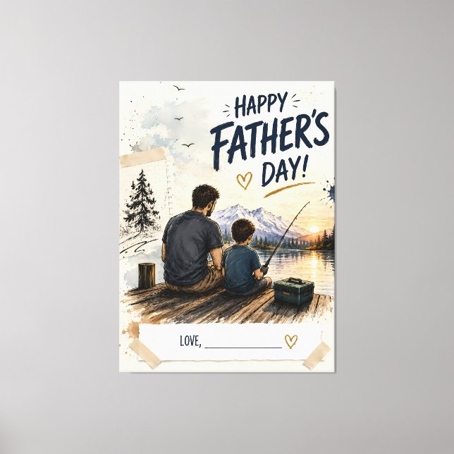 Lienzo personalizado del Día del Padre para la pes (Anverso)
