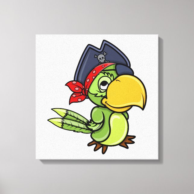 Lienzo Personalizado divertido Pirate Parrot (Anverso)
