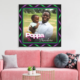 Lienzo Personalizado Foto Papá Hija Hijo Familia Keepsake