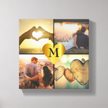 Personalizado fotomontaje x4 con monograma de nomb