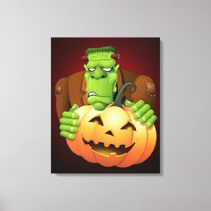 Lienzo Personalizado Frankenstein con Calabaza