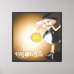 Lienzo Personalizado Halloween Cute Spooky Whimsical Witc