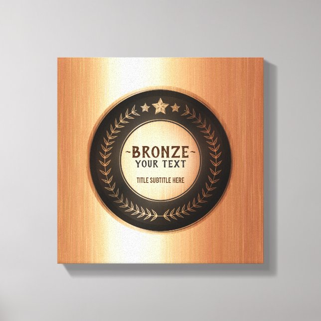 Lienzo PERSONALIZADO IMPRIMIR DIY MEDAL Campeón de bronce (Anverso)