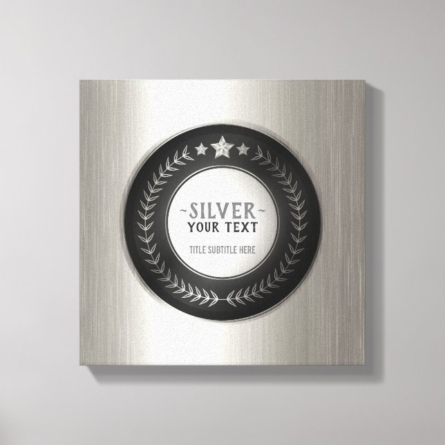 Lienzo PERSONALIZADO IMPRIMIR DIY MEDAL Silver Champion E (Anverso)