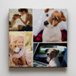 Lienzo Personalizado Mascota Cute Perro Collage de fotos<br><div class="desc">Haz tu propia impresión de lona de keepsake con este lindo arte de collage de fotos de mascotas o familias. Personalizar con 4 fotos favoritas de tus seres queridos,  ya sean perros,  gatos o personas :)</div>