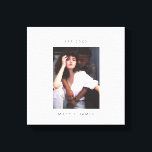 Lienzo Personalizado minimalista Foto Textos<br><div class="desc">Imagen de Personalizado minimalista de texto de dos lienzos Imprimir con un gran marco de espacio blanco, nombre de pareja/recién casados y año de compromiso en un tipo de letra sans serif moderno y simple y una foto personalizada. Crea un boda perfecto, compromiso y regalos de fiesta para la pareja,...</div>