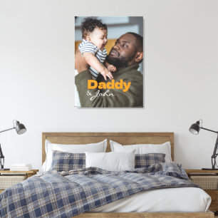 Lienzo Personalizado moderno foto Papi y nombre del hijo