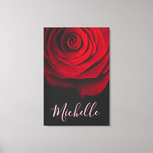 Lienzo Personalizado monograma rojo rosa vintage fotograf