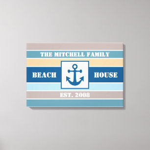 Lienzo personalizado náutico de Beach House