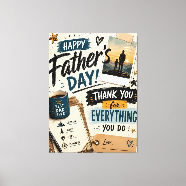 Lienzo personalizado para el Día del Padre (Anverso)