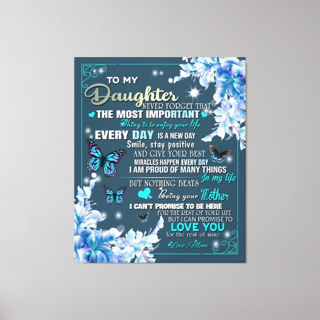 Lienzo Personalizado Para Mi Hija De Mariposa Mamá (Anverso)