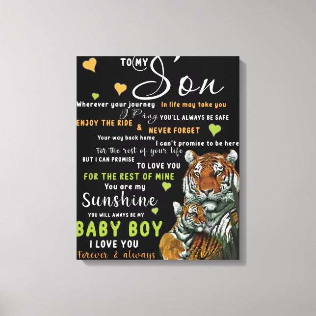 Lienzo Personalizado Para Mi Hijo De Mamá Amada (Anverso)
