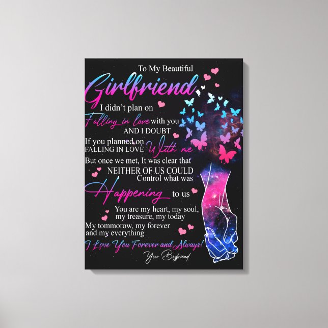 Lienzo Personalizado Para Mi Novia De Boyfrik (Anverso)