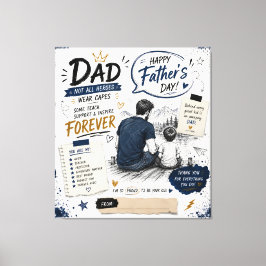Lienzo personalizado para siempre héroe papá