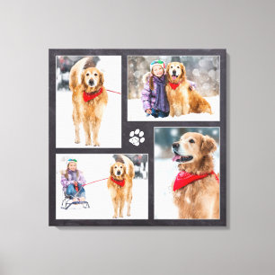 Lienzo Personalizado Pet Lover Paw Print Dog Collage de f