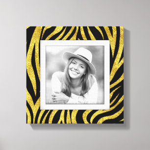Lienzo Personalizado Photo Gold Zebra