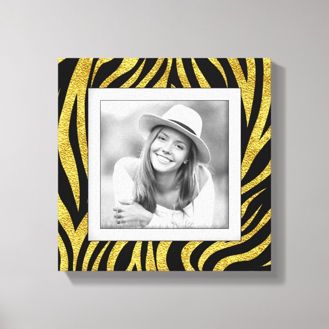 Lienzo Personalizado Photo Gold Zebra (Anverso)