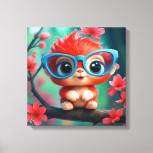 Lienzo Personalizado Rosa Panda En La Rama