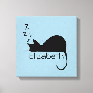 Lienzo Personalizado Sleeping Cat Silhouette