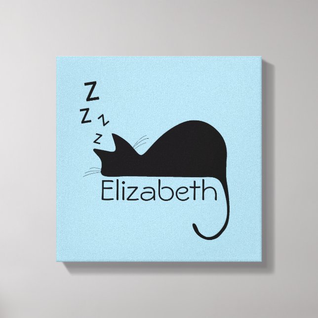 Lienzo Personalizado Sleeping Cat Silhouette (Anverso)