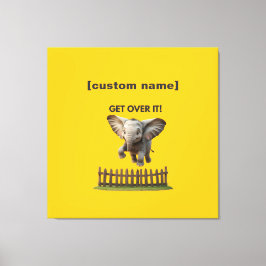 Lienzo Personalizado Texto o Nombre Elefante Volante