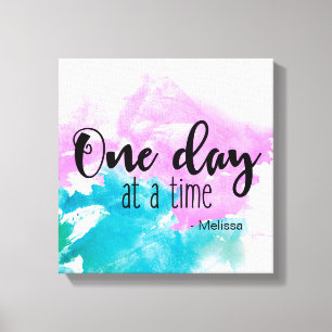 Lienzo Personalizado 'Un día a la vez' diciendo con nombr