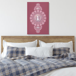 Lienzo Personalizado Whimsical Snowman Ornamental Mandala