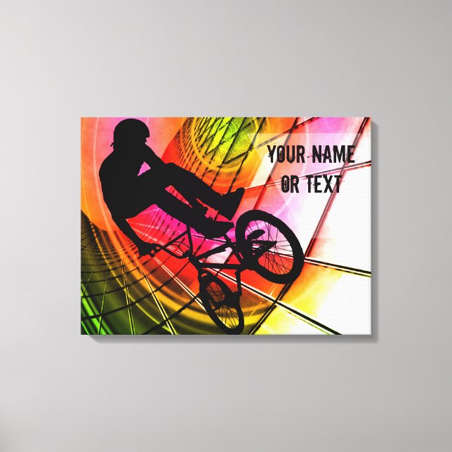 Lienzo Personalizar BMX en líneas y círculos (Anverso)