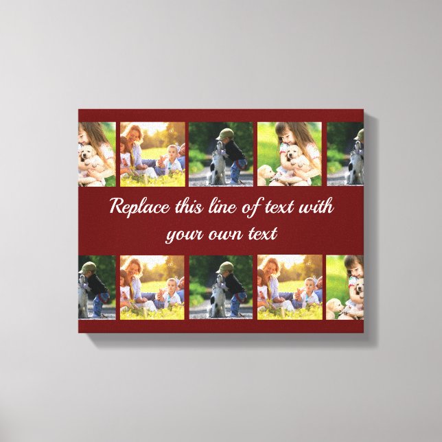 Lienzo Personalizar el collage de fotografías y el texto (Anverso)