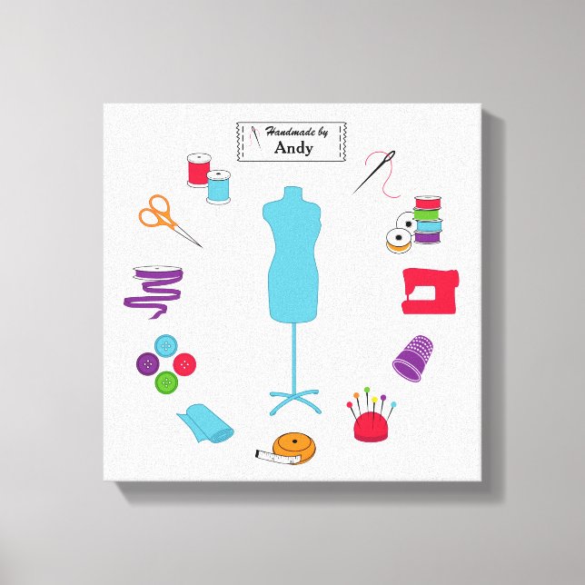 Lienzo Personalizar la etiqueta Coser correctamente (Anverso)