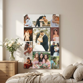 Lienzo Personalized 11-Photo Wedding Collage Canvas Print