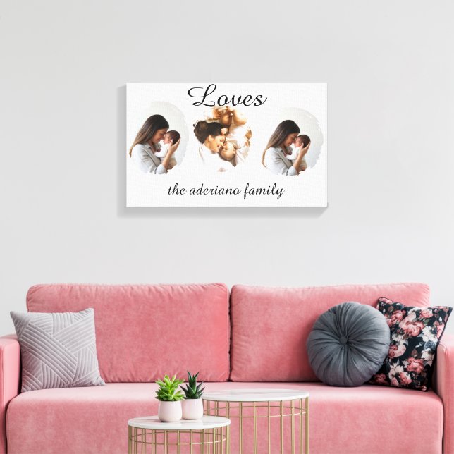 Lienzo Personalized Family Photo Poster – Custom Name  (Insitu (Sala de estar))