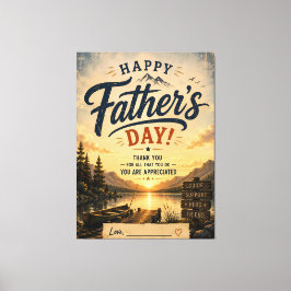 Lienzo Personalized Fishing Dad Sunset Canvas