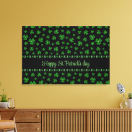 Lienzo Personalized St. Patrick’s Day Shamrock on Black