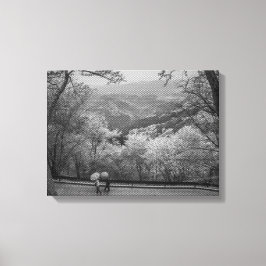 Lienzo Personas con paraguas