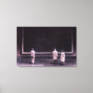 Lienzo Personas en una exposición de 1990