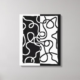 Lienzo Persuasión lineal I: Resumen en blanco y negro