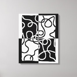 Lienzo Persuasión lineal II: Resumen en blanco y negro