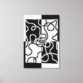 Lienzo Persuasión lineal II: Resumen en blanco y negro