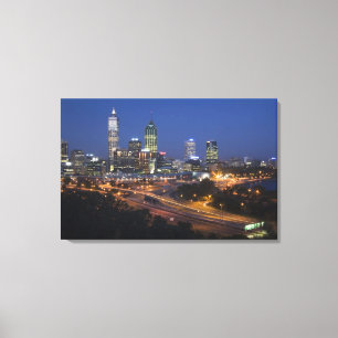 Lienzo Perth, Australia. Vista del centro de Perth desde