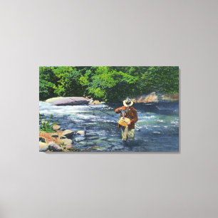 Lienzo Pesca de la trucha en la cala de Catherine