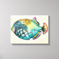 Pescado acuario azul y púrpura