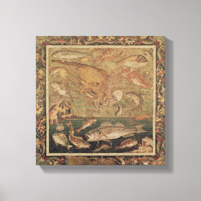 Lienzo Pescado, moluscos y crustáceos (Anverso)