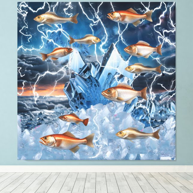 Lienzo Pescado relámpago (Insitu (piso de madera))