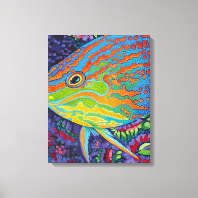 Lienzo Pescado tropical brillante I (Anverso)
