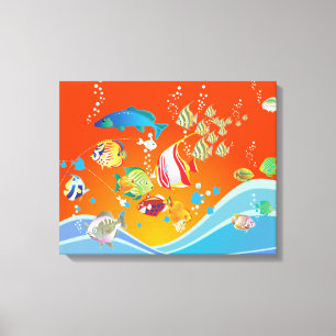 Lienzo Pescado tropical en el océano
