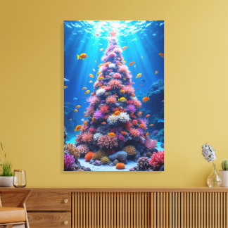 Lienzo Pescado tropical nadando alrededor de Navidades Ár